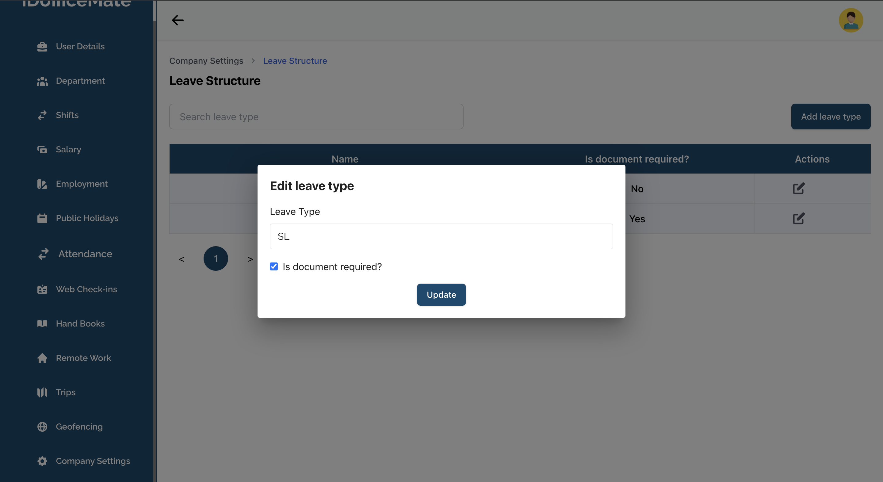 Edit Leave Type Edit Leave Type