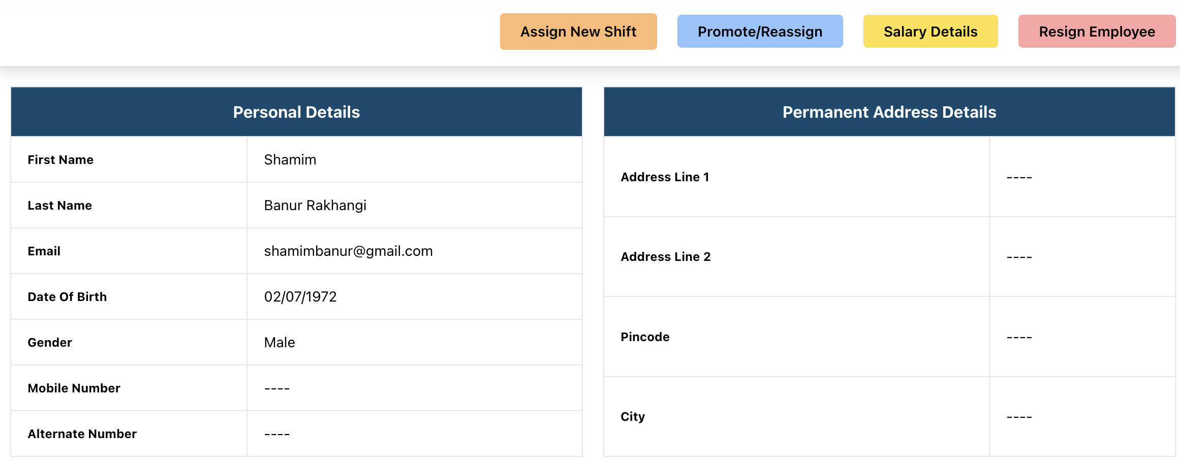 Employee Details Employee Details