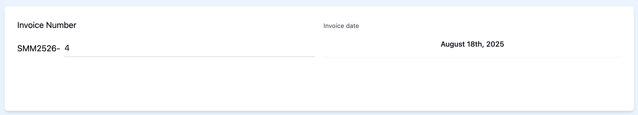 Invoice Number Invoice Number